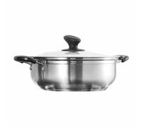 IDEANATEGRATE Casserole à Induction et Cuisson de Plats Mijotés en Acier Inoxydable 304 Double Compartiment et Poignée Anti-brûlure, pour Cuisinière Électrique