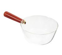 IDEANATEGRATE Casserole à Lait en Verre Borosilicate Anti Monte Lait avec Poignée, Matériau Synthétique, Stabilité Thermique, pour 1-2 Personnes