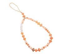 IDEANATEGRATE Chaîne pour Téléphone Portable Cordon Décoratif en Perles, Accessoire Pratique Orange pour Clés et Téléphone Mobile, Installation Simple sur Coque, Adaptée aux Femmes et Usage