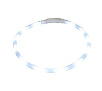 IDEANATEGRATE Collier Optimale Chat Ajustable pour Rechargeable et LED Chien PVC Blanc Câble USB, Sécurité et Visibilité pour Dressage et Promenades Nocturnes