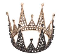 IDEANATEGRATE Couronne Baroque Gothique Noire en Alliage, Diadème Élégant Fait Main pour Tenue Formelle et Fête Costumée Halloween