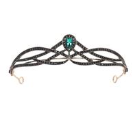 IDEANATEGRATE Couronne Baroque Verte en Alliage et Strass pour Fête D'halloween et Accessoire Photo, Style Rétro Élégant pour Mariées et Filles