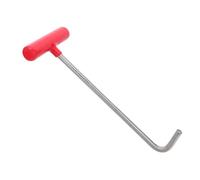 IDEANATEGRATE Crochet de Levage Portable Outil Léger en Acier Inoxydable avec Poignée Ergonomique en Pvc Rouge pour Couvercle de Regard et Travail en Extérieur