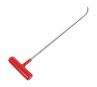 IDEANATEGRATE Crochet de Regard Portable en Acier Inoxydable Poignée Sécurisée en Pvc, Outil de Levage T-shape pour Plaque D'égout, pour Chantier et Secours