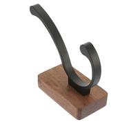 IDEANATEGRATE Crochet Mural Noir en Aluminium et Noyer, Patère Murale sans Perçage Multi-fonction pour Salle de Bain Cuisine, Design Simple et Élégant pour Rangement Domestique