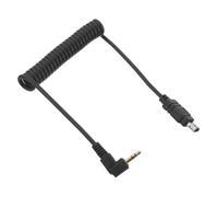 IDEANATEGRATE Déclencheur Extensible Compatible avec Nikon, Interface sans Fil, Prise Jack Filaire en L, Connecteur Spiralé avec Câble Coudé en L pour Flash, Long Et Libérable.