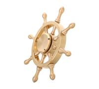 IDEANATEGRATE Décoration en Laiton Or Roue de Navire Rotative pour Bureau et Bureau, Accessoire Bateau Résistant la Rouille, Ambiance Marine et Atmosphère Littéraire