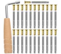 IDEANATEGRATE Ensemble D'accessoires pour Lyre Harpe Clous D'accordage en Métal et Bois, Outil de Remplacement Pratique pour Maintenir et Accorder la Lyre Classique