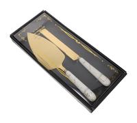 IDEANATEGRATE Ensemble de 2 Pelles à Gâteau en Acier Inoxydable Manche Ergonomique, Spatules Cuisine Portables pour Pâtisserie et Découpe de Pizza, Ustensiles Blancs pour Dessert