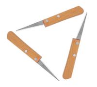 IDEANATEGRATE Ensemble de 3 Couteaux à Sculpter Argile en Acier Inoxydable et Bois, Outils Polyvalents Poterie, pour Ateliers D'art et Projets DIY