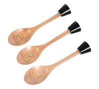 IDEANATEGRATE Ensemble de 3 Trophées Cuisine en Bois avec Base pour Concours de Pâtisserie Cuisine, Cuillères Gravées Uniques et Pratiques pour Amateurs Culinaires