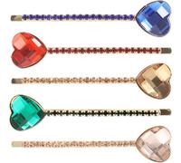 IDEANATEGRATE Épingles à Cheveux en Cristal Strass, Lot de 5 Pièces, Légères et Élégantes, Adaptées aux Cheveux Épais ou Fins, pour Noël et Nouvel An
