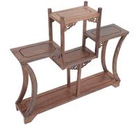 IDEANATEGRATE Étagère D'exposition Antique en Bois de Poulet, Présentoir Élégant et Fonctionnel Support de Rangement Simple et Généreux pour Théière et Tasse