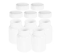 IDEANATEGRATE Flacons de Pilules 80cc en Pet Blanc Lot de 5 Cylindriques Bouchons Étanches Grand Volume pour Rangement Sécurisé de Portable