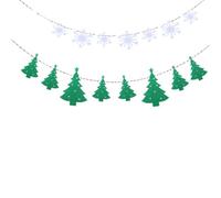 IDEANATEGRATE Guirlande de Fanions de Noël Couleur Aléatoire pour Facile à Suspendre de 3 Mètres en Tissu Non Tissé Motifs Sapin et Flocon et Résistante Déchirure Décoration