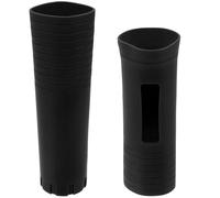 IDEANATEGRATE Housse en Silicone Antidérapante 2 Pièces Manchon Noir Anti-chute pour Microphone sans Fil pour Utilisation Ktv