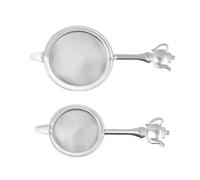 IDEANATEGRATE Infuseur à Thé et Résistance Haute Température en Acier Inoxydable Argenté 2pcs avec Filtration Fine pour Amateurs de Thé Bureau