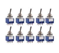IDEANATEGRATE Interrupteur à Bascule pour Guitare Électrique 20 Pièces, 6a 125v, 6 Broches, Métal Solide, pour Circuits Basse Tension et Moteurs