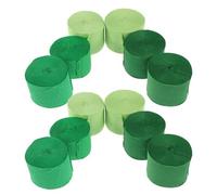 IDEANATEGRATE Jungle en Papier Crépon 12 Rouleaux de Serpentins Vert Léger et Facile à Installer pour Décoration de Fête et Fond de Forêt Estivale