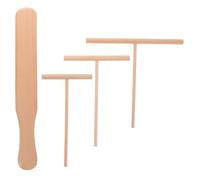 IDEANATEGRATE Kit 4 Pièces Spatule à Crêpes en Bois Léger et Résistant, Outil de Grattage Cuisine, Accessoires pour Crêpières, Cuisson des Pancakes