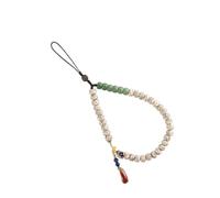IDEANATEGRATE Lanière Téléphone Portable Courte Vintage avec Perles Bois Pendentif Corde de Poignet pour Femme Support Pratique pour Smartphone