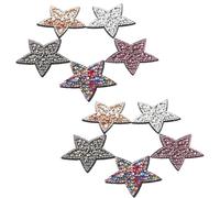 IDEANATEGRATE Lot de 10 Écussons à Coudre D'étoile Strass Colorés, Décorations Thermocollantes en Tissu et Plastique, pour Vêtements et Chaussures la Maison Atelier