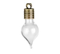 IDEANATEGRATE Lot de 10 Mini Bouteilles en Verre Soufflé Forme Goutte Bouchons en Caoutchouc pour Décoration et DIY, Artisanat Pur Fait Main