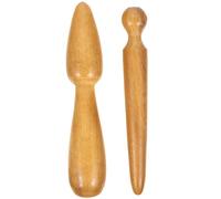 IDEANATEGRATE Lot de 2 Bâtons de Massage en Bois Multifonctions 2 Pcs Outil Manuel pour Acupuncture et Réflexologie Masseur Portable pour Pieds Mains et Dos Favorise Circulation Sanguine