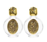IDEANATEGRATE Lot de 2 Bouteilles D'eau Bénite en Verre Léger et Or, Pratique pour Baptême et Bénédictions, Décorations Élégantes pour Cérémonie Religieuse Plusieurs styles