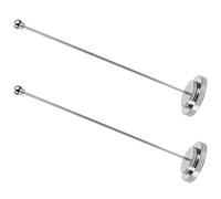 IDEANATEGRATE Lot de 2 Mâts de Drapeau en Métal Argenté Supports Robustes pour Drapeaux de Table Socles Stables sans Clous Accessoires Pratiques pour Bureau Salle de Réunion et Événements