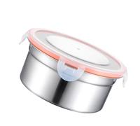 IDEANATEGRATE Lot de 3 Boîtes de Conservation Rondes en Acier Inoxydable avec Couvercle Hermétique, Capacité 350ml, 550ml et 900ml, Cuisine et Repas en Déplacement