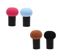 IDEANATEGRATE Lot de 4 Houpettes Champignon en Latex et Plastique, Éponge Maquillage Lavable et Créative pour Poudre Teint Visage et Poudre Fixante Couleur Aléatoire