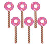 IDEANATEGRATE Lot de 6 ballons gonflables en forme de donut grand ballon sucette - bonbons d'anniversaire de 81 cm - Décoration de fête sur le thème des donuts pour une baby shower sur le