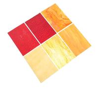 IDEANATEGRATE Lot de 6 Feuilles de Verre Coloré Cathédrale à Texture Ondulée, Vitrail D’église Diy, Plaques de Verre Transparentes Jaune, Orange et Rouge, pour Mosaïque et Artisanat Créatif