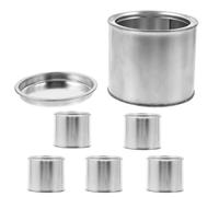 IDEANATEGRATE Lot de 6 Pots de Peinture Ronds en Fer 0,5 L, Réservoir D'encre Solide et Pratique pour Stockage Peinture, pour Atelier, Loisirs Créatifs et Bricolage