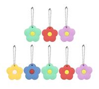 IDEANATEGRATE Lot de 8 Cache-clés en Silicone de Fleur, Organisateur de Clés Facile à Mettre Retirer, Accessoire Décoratif pour Paquet à Dos Élève Plusieurs styles