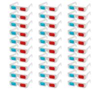 IDEANATEGRATE Lunettes 3D Verres Anaglyphes Lot de 30 Légères et Portables en Papier Blanc Expérience Visuelle Spectaculaire pour Cinéma pour pour Adultes et Garçon et Filles