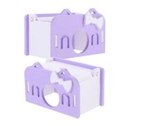 IDEANATEGRATE Maison en PVC pour Cobayes et Hamsters Nains, 2 Pièces, Cachette Lavande pour Favoriser Le Bien-être et Offrir Un Refuge Calme