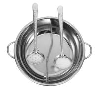 IDEANATEGRATE Marmite à Soupe en Acier Inoxydable 304, Casserole à Fondue Chaude 36 Cm à Double Compartiment pour Induction, Pot Multifonction Cuisine Familiale et Repas Conviviaux