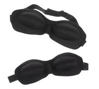 IDEANATEGRATE Masque de Sommeil 3d en Eva Léger et Élastique pour Camping et Extérieur, Lot de 2 Cache-yeux Noirs Confort Occultation