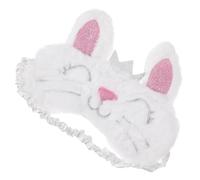 IDEANATEGRATE Masque de Sommeil Confortable et Élastique en Peluche Blanc de Lapin pour Dormir en Avion Train, pour Femmes et Filles