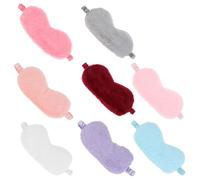 IDEANATEGRATE Masques de Sommeil Couvre-yeux Confortable Lot de 8 en Peluche Douce Qui Bloque sans Laisser de Traces Couleur Aléatoire pour