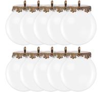 IDEANATEGRATE Mini Boules de Verre Transparentes Creuses 10 Ensembles de 25mm avec Ouverture de 15mm, Breloques Légères et Créatives pour Décoration de Sapin de Noël
