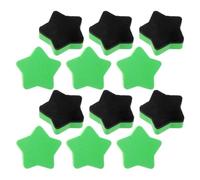 IDEANATEGRATE Mini Effaceurs Effaçage Rapide Lot de 12 pour Tableau Blanc en Feutre Eva Vert D’étoile à Cinq Branches et Prise en Main Confortable pour Maison et Classe