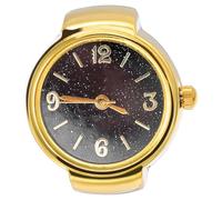 IDEANATEGRATE Montre Bague Digitale Rétro en Alliage Noir Quartz, Petite Taille Pratique pour Femmes et Hommes, Style Mode pour Noël
