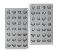 IDEANATEGRATE Moule à Chocolat en Silicone Flexible 28 Cavités de Galets pour Pâtisserie Créative, Léger Décoration Festive, Lot de 2 Pièces