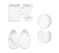 IDEANATEGRATE Moules en Silicone Époxy Différentes Formes pour Pendentifs Lot de 3 Réutilisables et Sécurisés Plusieurs styles pour Bricolage DIY à Domicile Plusieurs styles