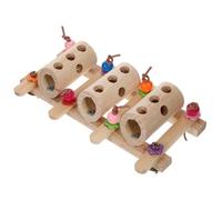 IDEANATEGRATE Oiseaux en Bois Mangeoire à Oiseaux Encourageant l'exercice Physique Seau Caché de Friandises pour Cage d'oiseaux et Perroquets