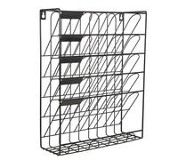IDEANATEGRATE Organiseur Mural Bureau Fer Forgé Noir et Trieur de Courrier Vertical Rangement Multi-Niveaux pour Dossiers Magazines et Documents Adapté Bureau et Maison