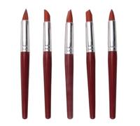 IDEANATEGRATE Outils de Sculpture en Argile Poterie DIY Gravure Facile Embouts en Silicone Flexibles Set de 5 Manche en Bois et Tube en Aluminium